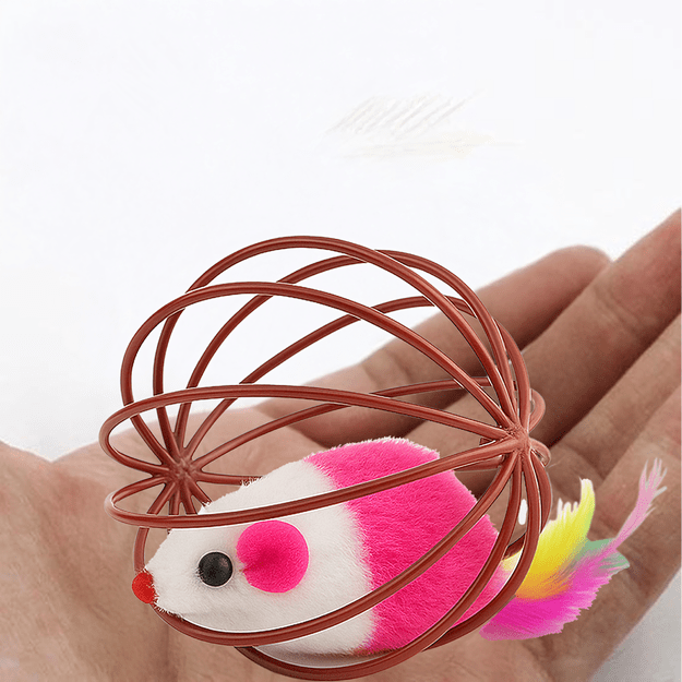 Žaislinis kamuoliukas katei Interaktyvi pelė Piórka Rattle Wire Ball 7