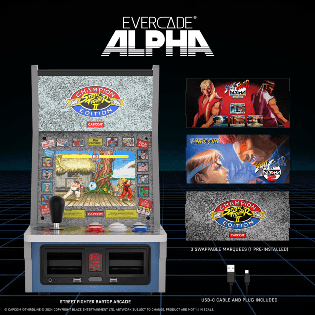Evercade Alpha Street Fighter Bartop Arcade 16