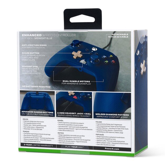 PowerA Enhanced Wired Controller - Xbox Series X/S - Midnight Blue 6