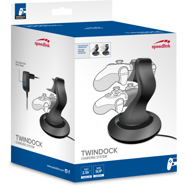 Speedlink - TwinDock Charging System for PS4, Black 3