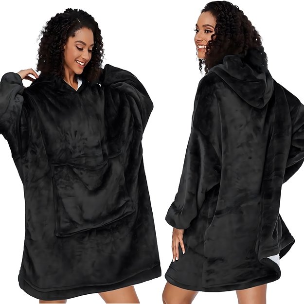 DUŻA BLUZA KOC KOCOBLUZA OVERSIZE GRUBA Z KAPTUREM SZLAFROK DAMSKA MĘSKA 24