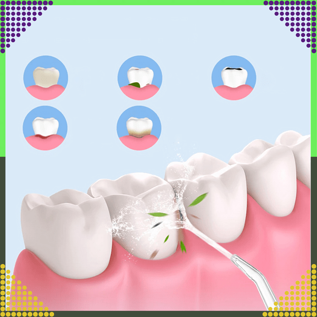 Irygator do Zębów Bezprzewodowy Dentystyczny Mocny 4 Dysze 3 Tryby 220 ml  16