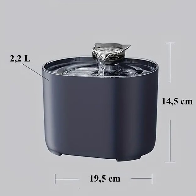 POIDEŁKO AUTOMATYCZNE MISKA POIDŁO CICHA FONTANNA DLA KOTA PSA 2,2L 12