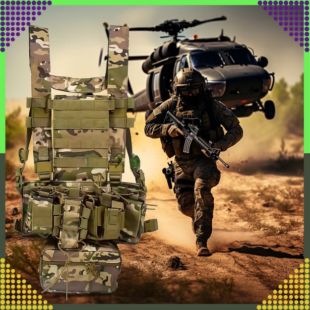 Kamizelka Taktyczna Wosjkowa Ochronna Molle Lekka Airsoft Zasobnik Asg 26