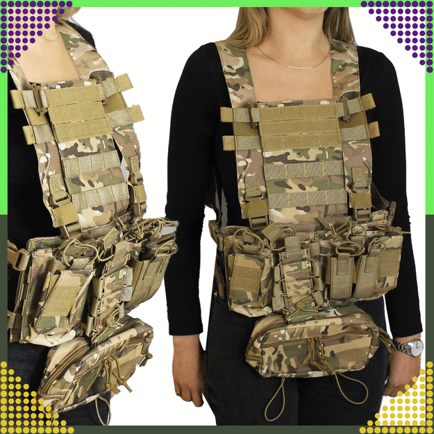 Kamizelka Taktyczna Wosjkowa Ochronna Molle Lekka Airsoft Zasobnik Asg 20