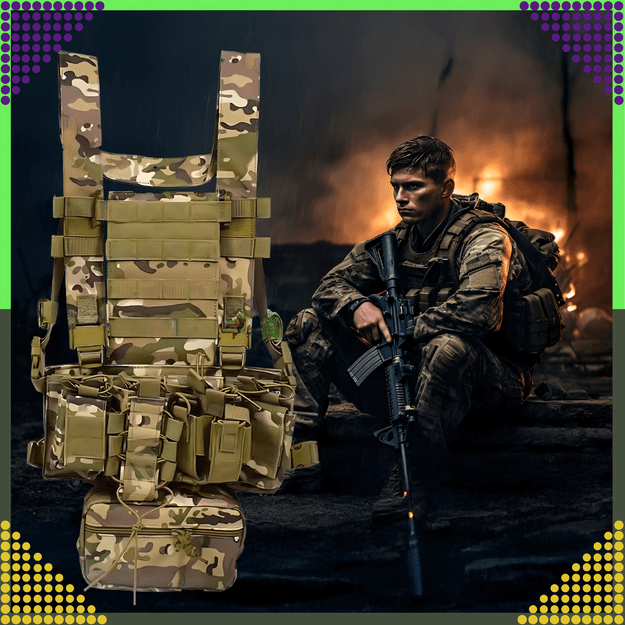 Kamizelka Taktyczna Wosjkowa Ochronna Molle Lekka Airsoft Zasobnik Asg 28