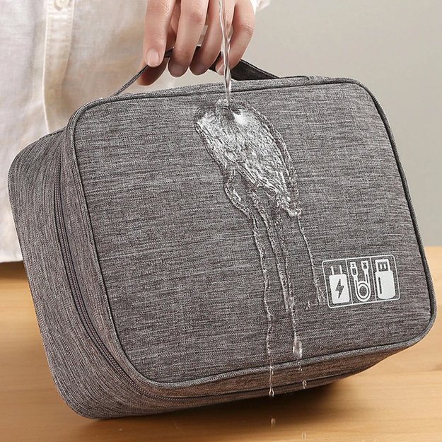 ORGANIZER PODRÓŻNY ETUI TORBA NA KABLE ŁADOWARKI USB AKCESORIA + UCHWYT  18