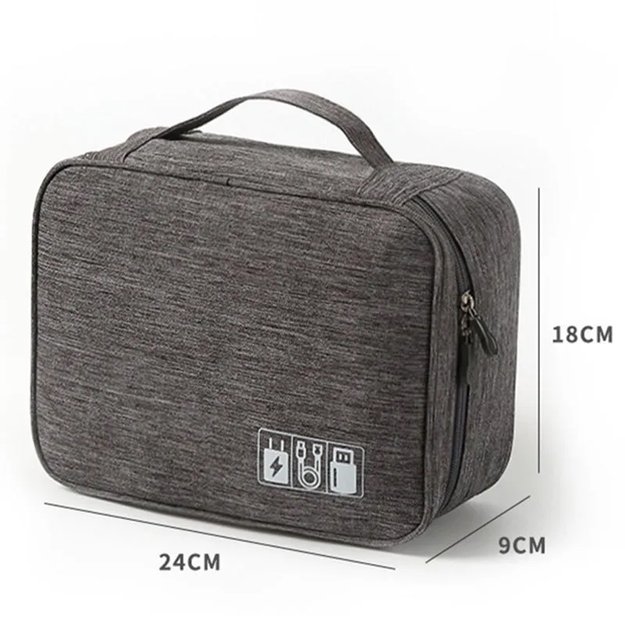 ORGANIZER PODRÓŻNY ETUI TORBA NA KABLE ŁADOWARKI USB AKCESORIA + UCHWYT  17