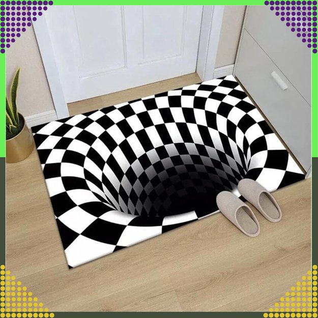 Chodnik Dywanik Mata Wycieraczka z Efektem 3D Iluzja Biała Dziura 50x80cm 21