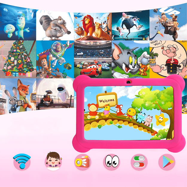 Tablet Edukacyjny 7  dla Dzieci do Nauki Zabawy Gier Bajek Android WiFi Etui 20