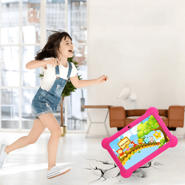 Tablet Edukacyjny 7  dla Dzieci do Nauki Zabawy Gier Bajek Android WiFi Etui 24