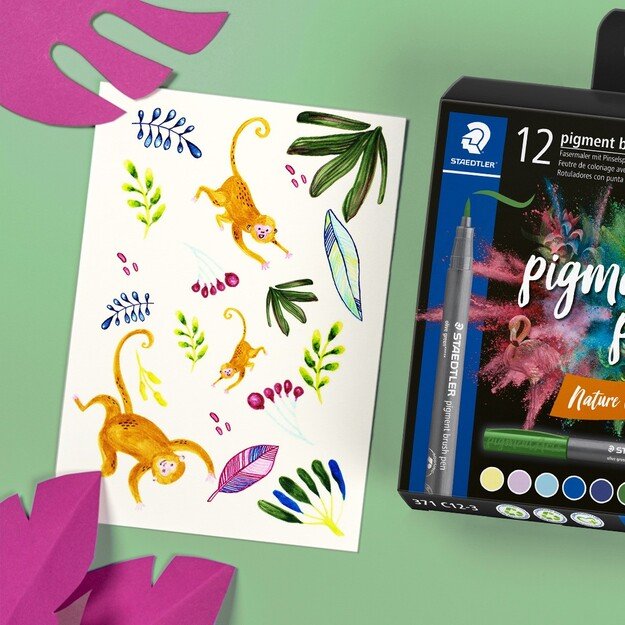 Staedtler - Brush Pen Pigment Nature, 12 pcs (371 C12-3) 4