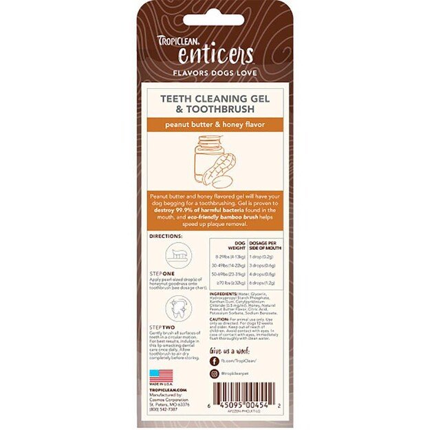 TROPICLEAN - Enticers Gel & Brush L Peanut & Honey 59Ml - (719.1114) 1