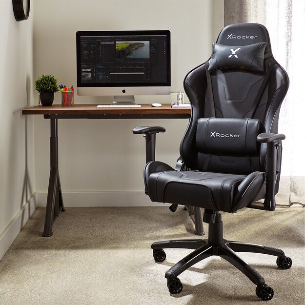 XROCKER AGILITY SPORT ESPORT PC OFFICE GAMING CHAIR - CARBON BLACK 10