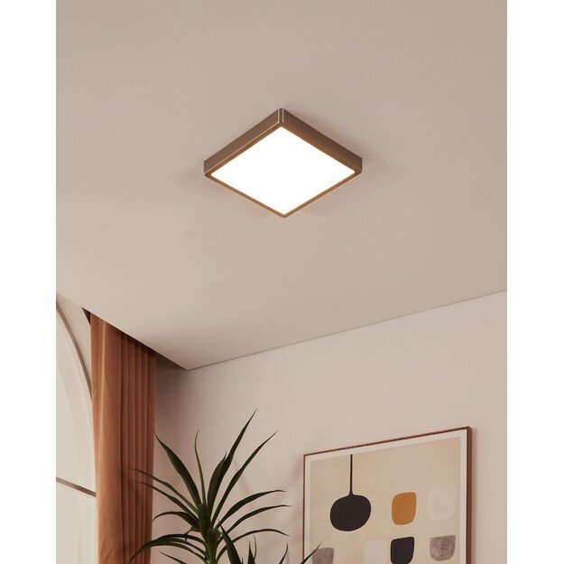 EGLO Fueva-Z Smart Ceiling Light – Brushed Steel, 28.5x28.5 cm, Zigbee & Bluetooth 1
