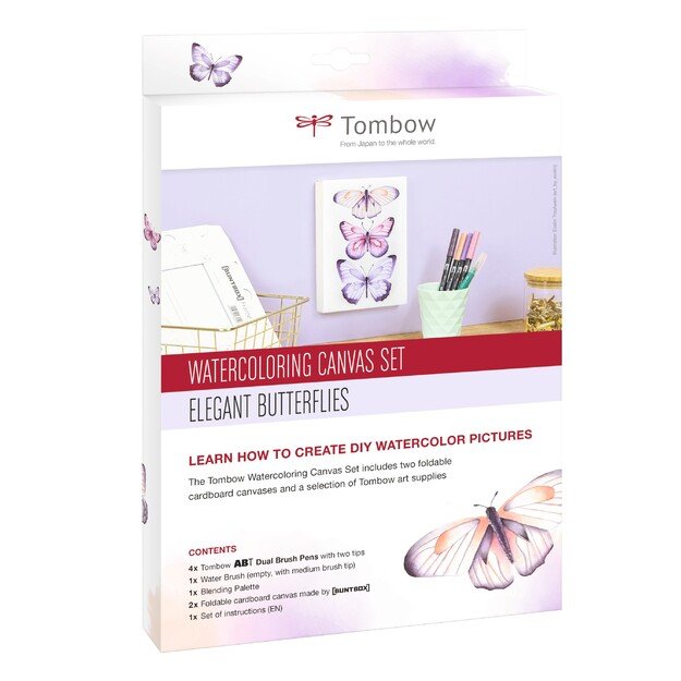 Tombow - Watercoloring Canvas set Butterflies 3