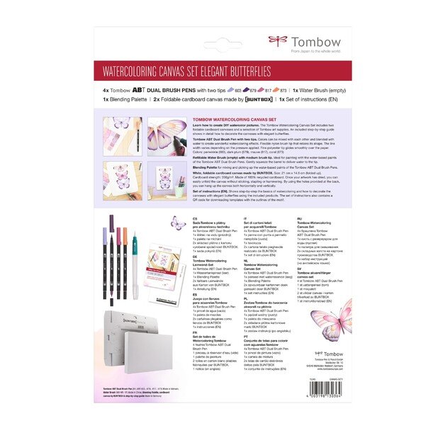 Tombow - Watercoloring Canvas set Butterflies 4