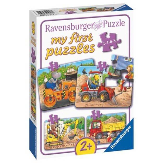 Ravensburger - Construction Site Animals - 2/4/6/8p (10105717) 3