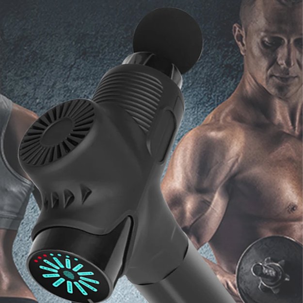 PISTOLET DO MASAŻU PLECÓW CIAŁA STÓP MASAŻER MASSAGE GUN 12 KOŃCÓWEK ZESTAW 5