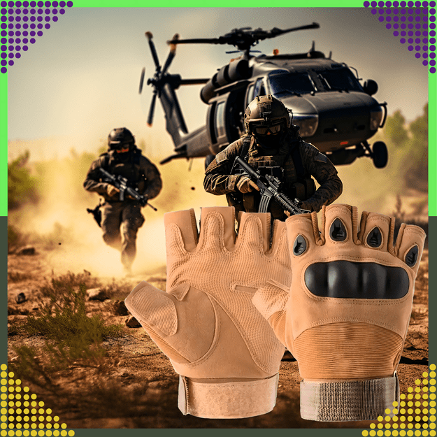Rękawice Taktyczne Bojowe Survival na Motor Robocze bez Palców Militarne XL  26