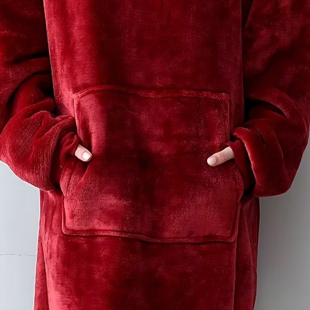 DUŻA BLUZA KOC KOCOBLUZA OVERSIZE GRUBA Z KAPTUREM SZLAFROK DAMSKA MĘSKA 24