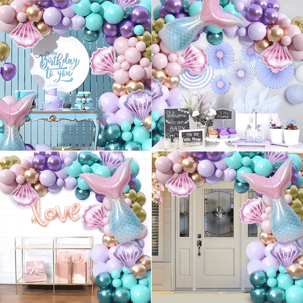 Girlanda Balonowa Balon Zestaw Balonów Łuk Balony Urodzinowe Syrenka 97 ele 2
