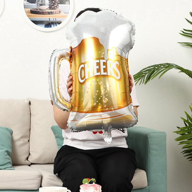 Zestaw Balonów Urodzinowych na Imprezę Kufel Piwa Cheers Urodziny Prezent 7