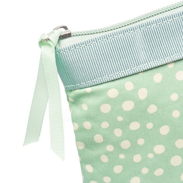 Karen Denmark - 2 pcs Cosmetic bag with handle Green/white print 5
