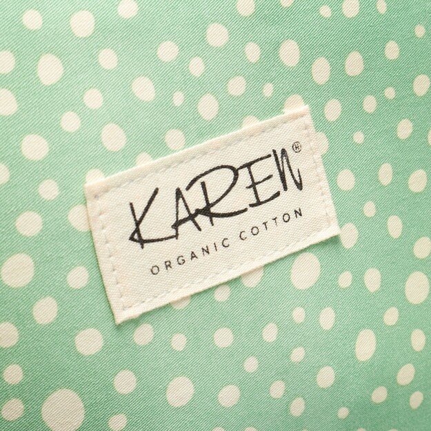 Karen Denmark - 2 pcs Cosmetic bag with handle Green/white print 3