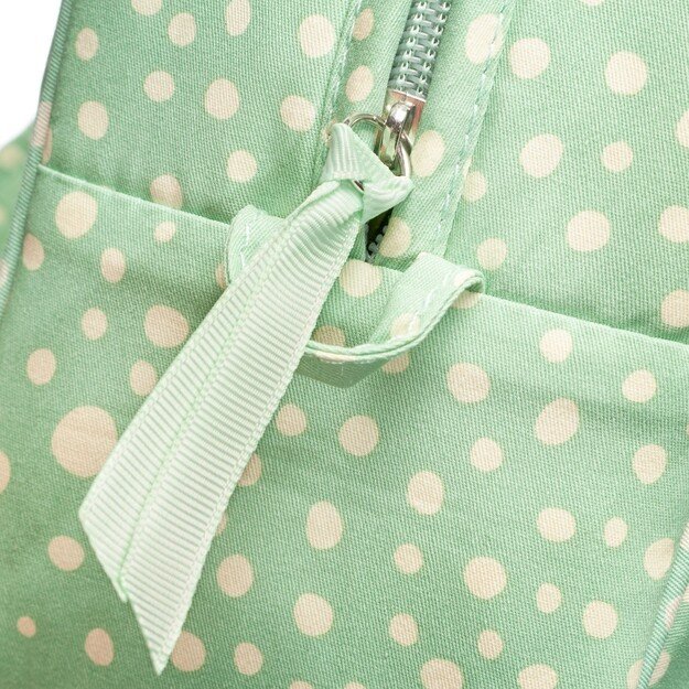 Karen Denmark - 2 pcs Cosmetic bag with handle Green/white print 2