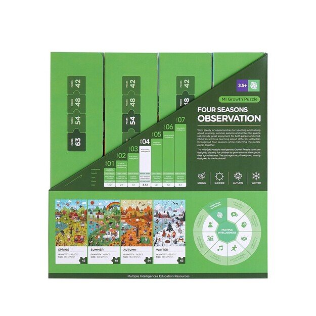 mierEdu - Puzzle 42-48-54-63 pcs - Level 4 - Four Seasons Observation - (ME644) 5