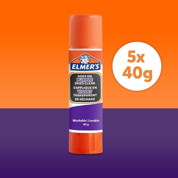 Elmer's - Disappearing Purple Glue stick 40 gram (5 pack) (2143884) 2