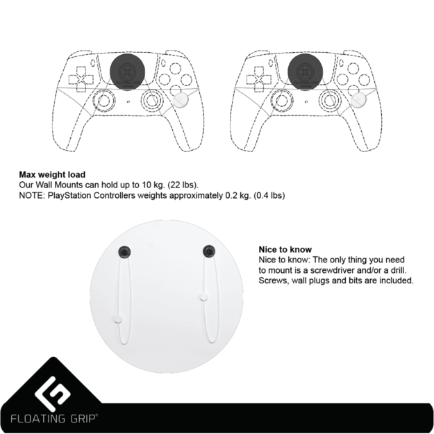 Floating Grips Playstation Controller Wall Mount 1