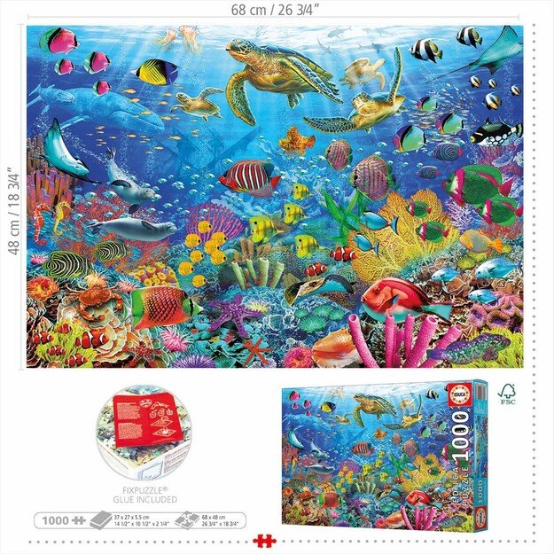 Educa - 1000 pcs - Tropical Fantasy Turtles Puzzle (80-19266) 1