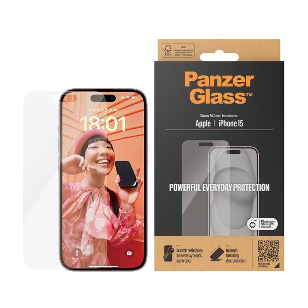 PanzerGlass - Screen Protector iPhone 15 - Classic Fit 1