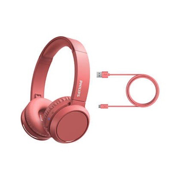 Philips Audio - On-ear Wireless Headphones - Red 3
