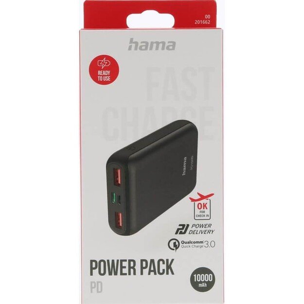 Hama - Powerbank PD 2 USB-A outputs, One USB-C output for fast charging 1