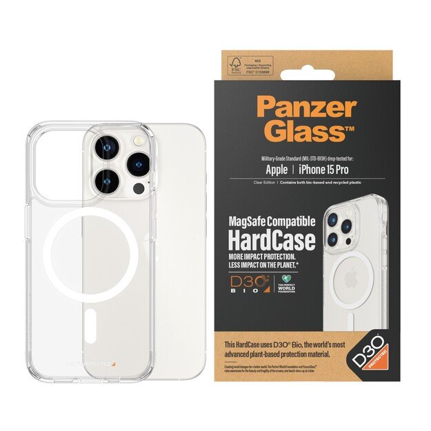 PanzerGlass - HardCase iPhone 15 Pro MagSafe Compatible with D3O 3