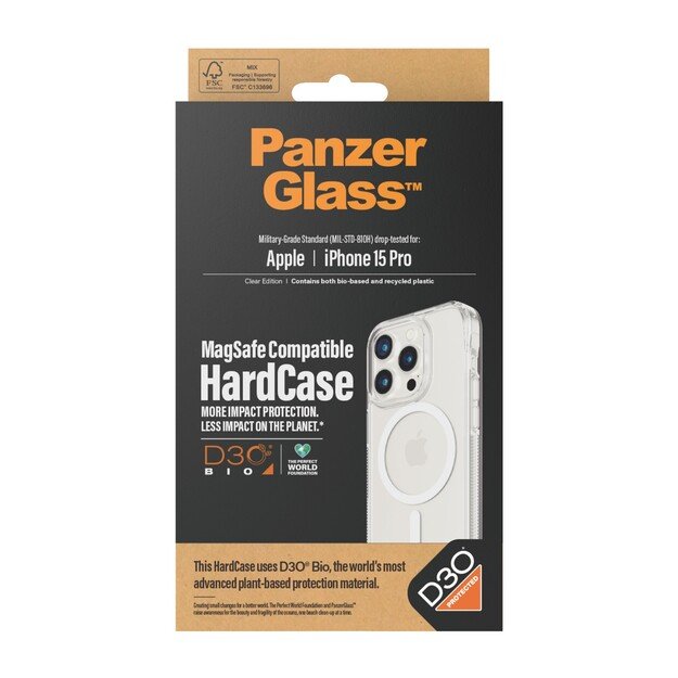 PanzerGlass - HardCase iPhone 15 Pro MagSafe Compatible with D3O 1