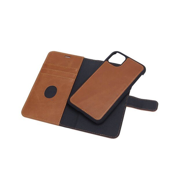RadiCover - Radiationprotected Mobilewallet Leather iPhone 12 Mini Exclusive 2in1 Magnetcover - Brown 4