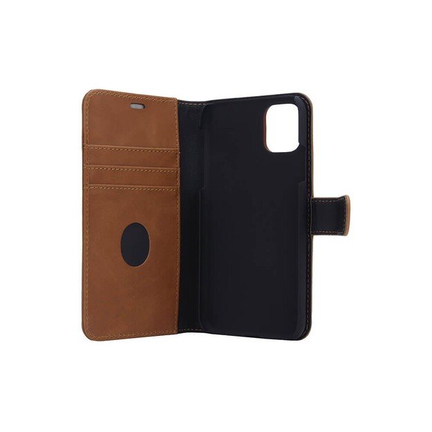 RadiCover - Radiationprotected Mobilewallet Leather iPhone 12 Mini Exclusive 2in1 Magnetcover - Brown 3