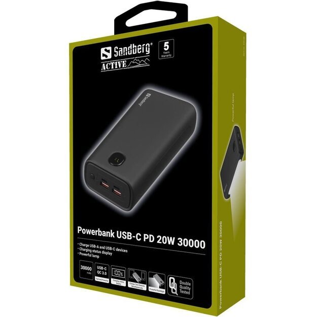 Sandberg - Powerbank USB-C PD 20W 30000 6