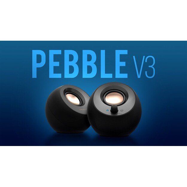 Creative - Pebble V3, 2.0 USB-C Speakers with Bluetooth® 5.0, Black 2