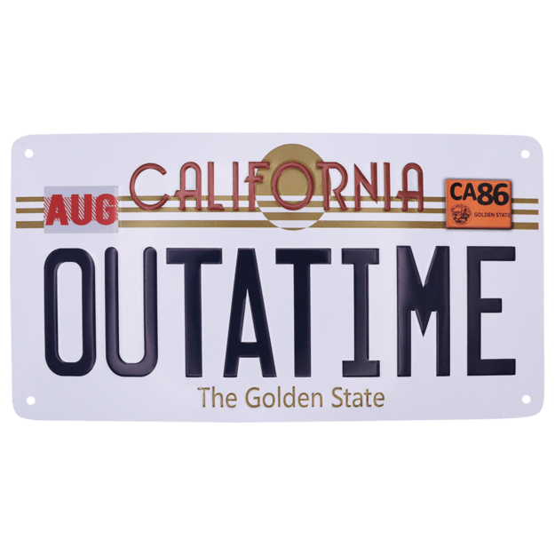 Back To The Future Replica Number Plate Tin Sign 2