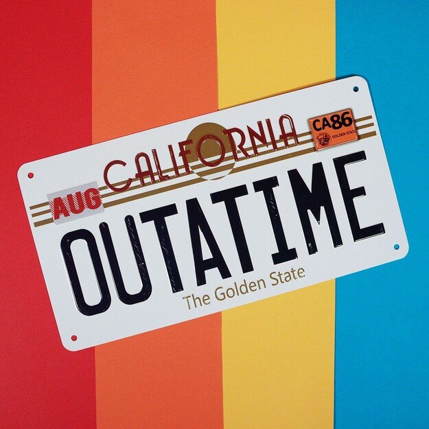 Back To The Future Replica Number Plate Tin Sign 1