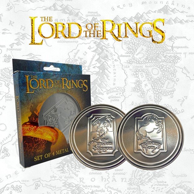 The Lord of the Rings Set of 4 Embossed Metal Coasters 3