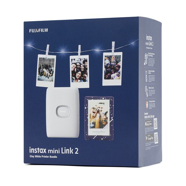 Fuji - Instax mini link 2 w. LED light chain - clay white 1