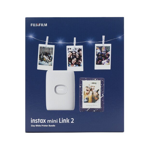 Fuji - Instax mini link 2 w. LED light chain - clay white 3