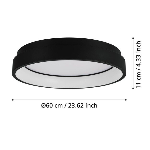 EGLO - Marghera-Z ceiling lamp black Ø60 - RGB + TW - Zigbee, Bluetooth 2