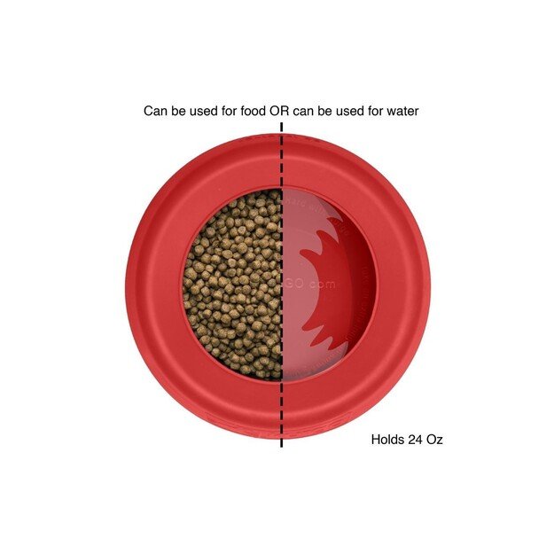 Kurgo - Splash Free Wander Dog Water Bowl, Red - (81001381063) 1